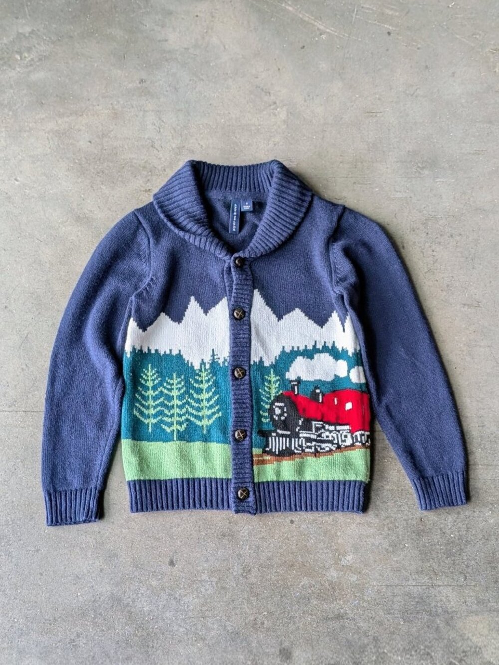 Janie and Jack The Train Cardigan Kids Sweater size 6